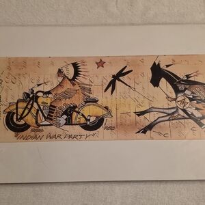 Native American Art Print with Motorcycle By Jim Yellowhawk